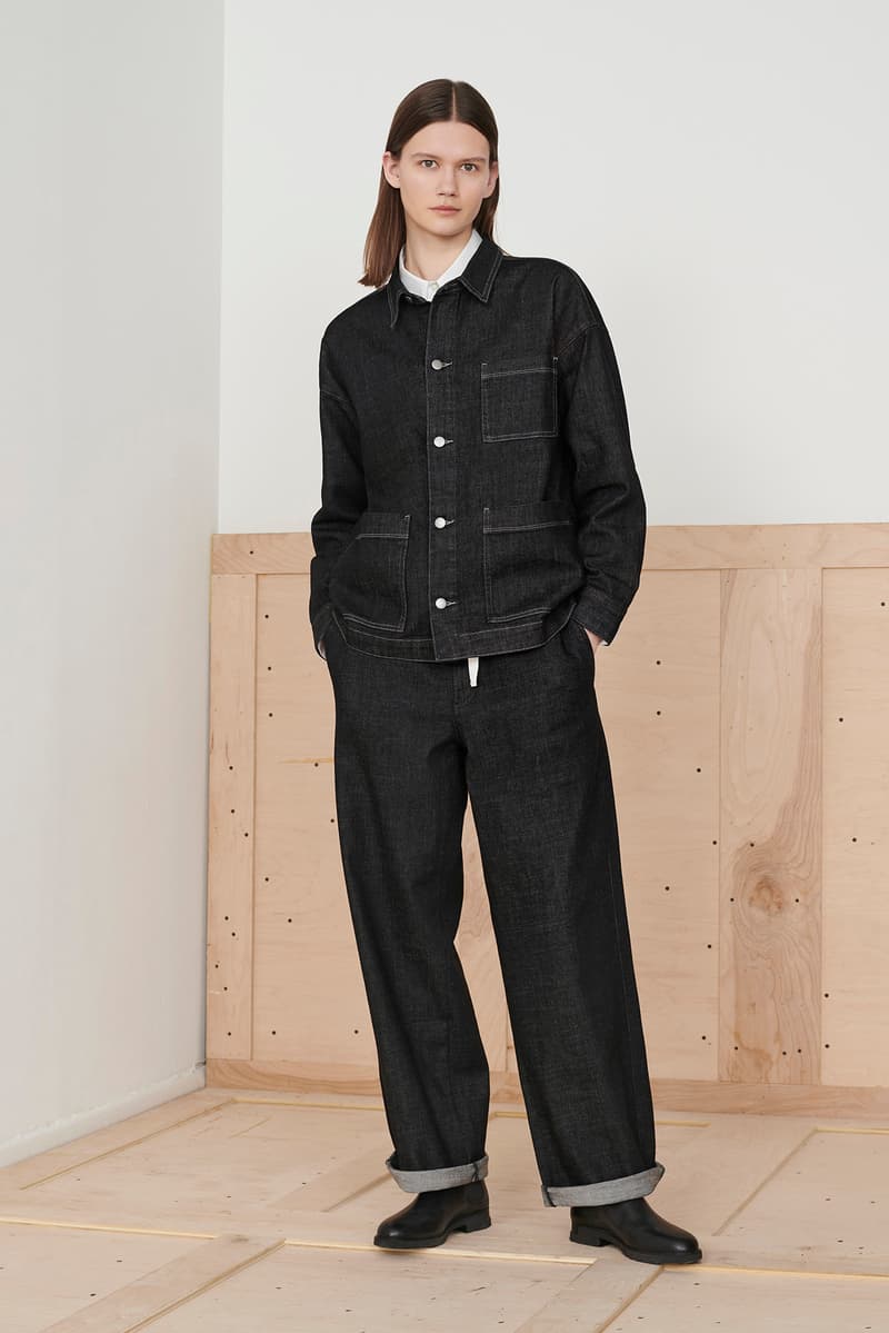 Eileen Fisher x Nordstrom Olivia Kim Sustainable Collection Chore Jacket Wide Leg Pants Denim