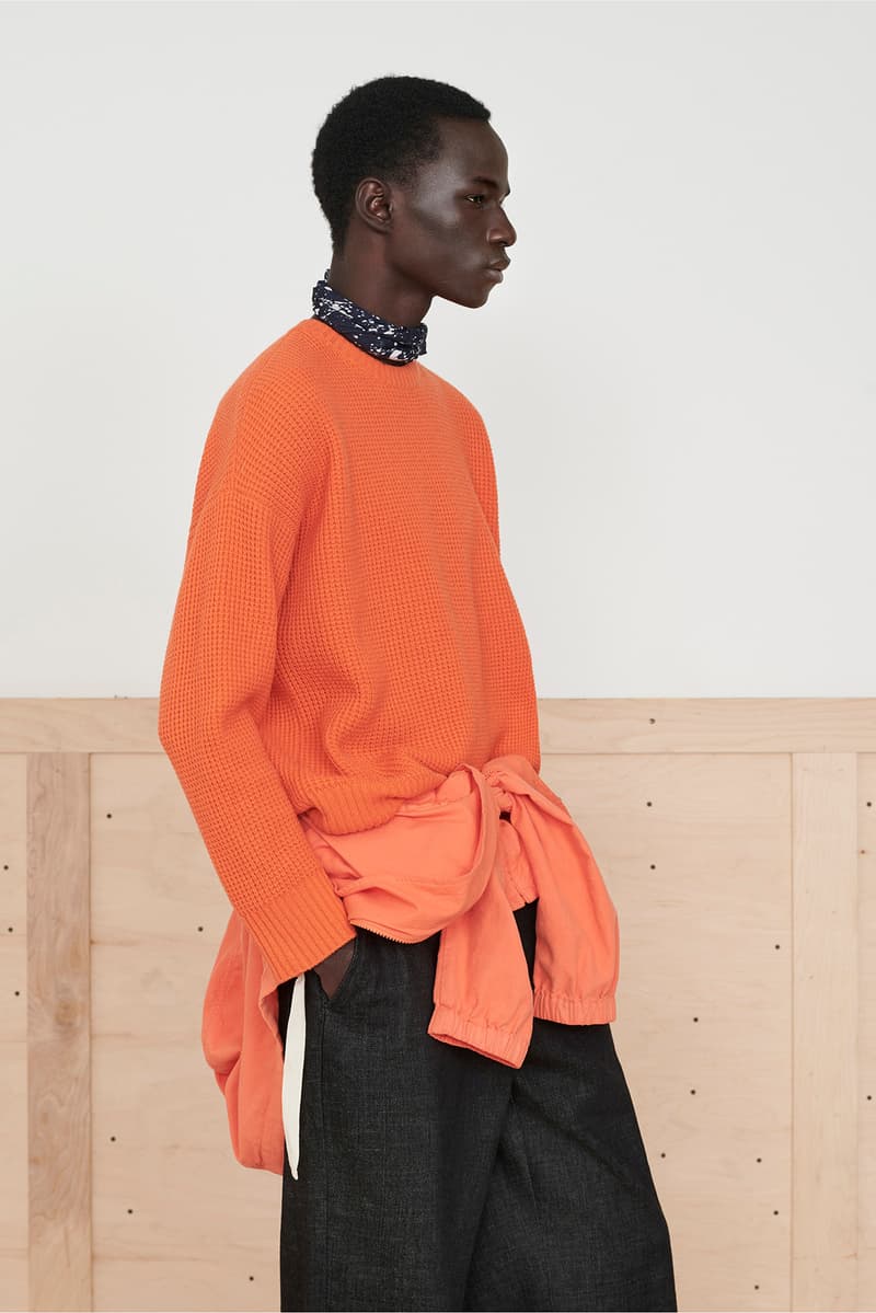 Eileen Fisher x Nordstrom Olivia Kim Sustainable Collection Waffle Knit Sweater Orange