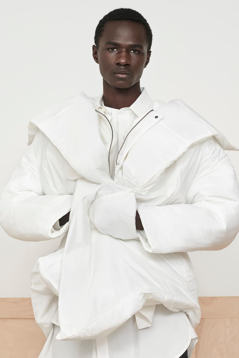 Eileen Fisher x Nordstrom Olivia Kim Sustainable Collection Nylon Coat Poplin Shirt White