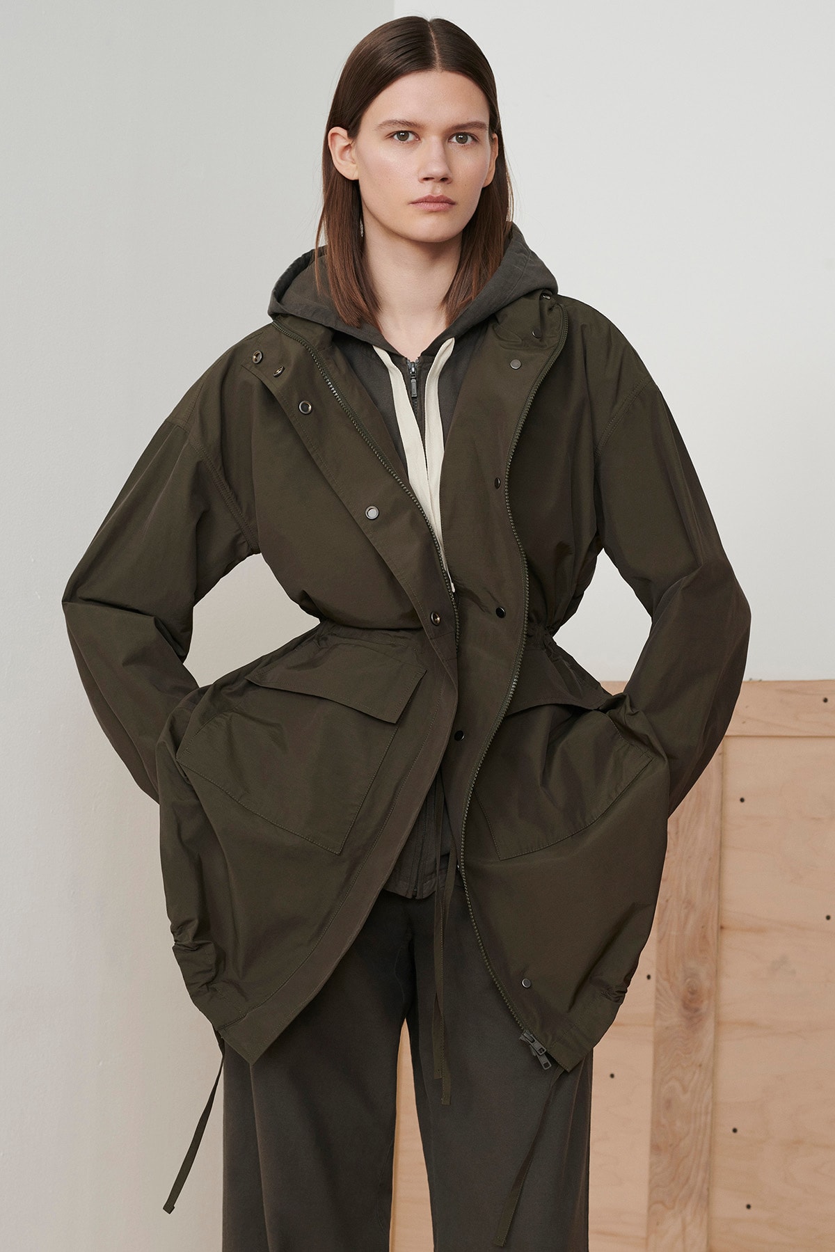 Eileen Fisher x Nordstrom Olivia Kim Sustainable Collection Fishtail Anorak Cotton Jumpsuit