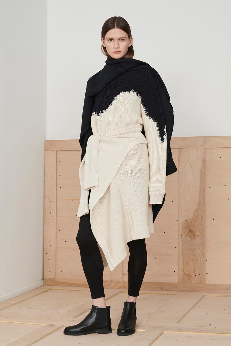 Eileen Fisher x Nordstrom Olivia Kim Sustainable Collection Cotton Blend Sweater Black Beige