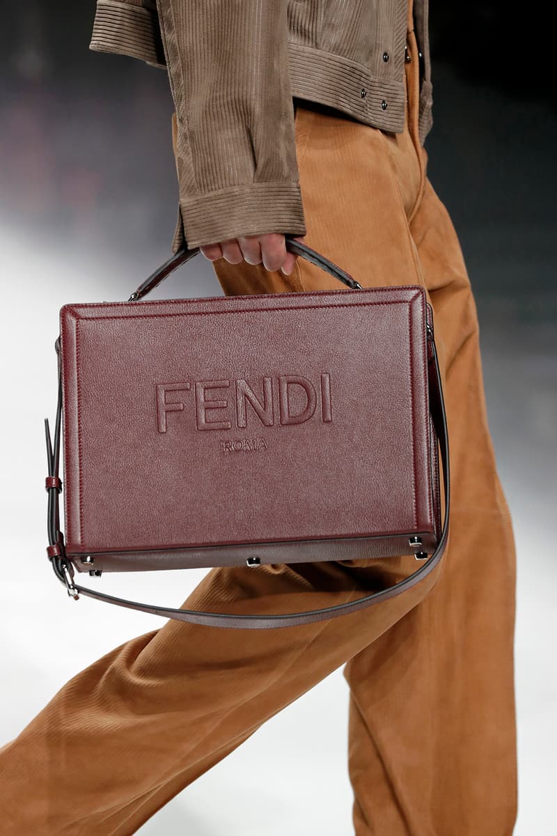 Fendi Fall/Winter 2020 Collection Logo Crossbody Burgundy