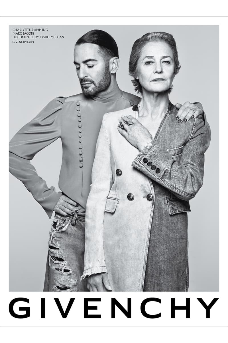 charlotte rampling marc jacobs givenchy SS20 campaign collection instagram new york paris clare waight keller craig mcdean acting