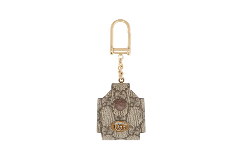 gucci beige gg ophidia apple airpods case keychain tech accessories gold