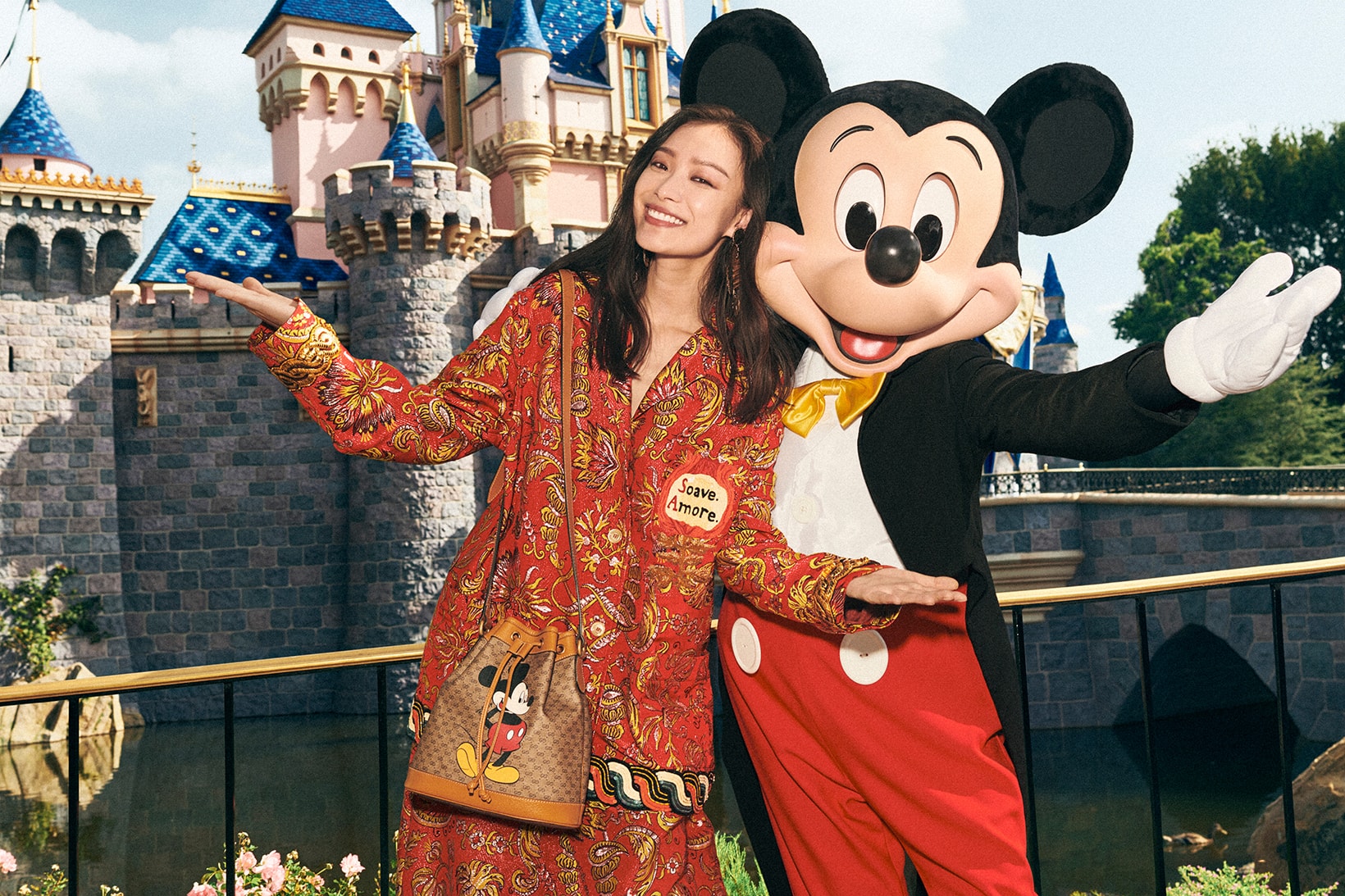 Gucci Mickey Mouse Chinese New Year Collection Campaign Monogram Bucket Bag