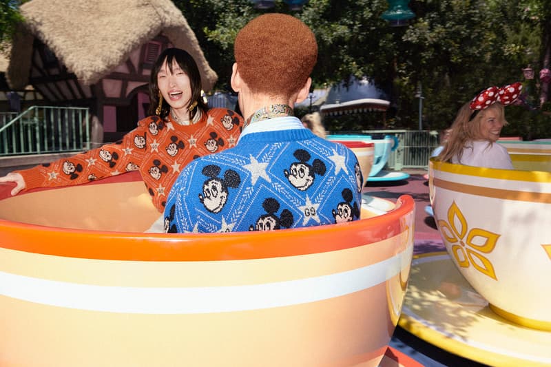 Gucci Mickey Mouse Chinese New Year Collection Campaign Cardigan Sweater Blue Red