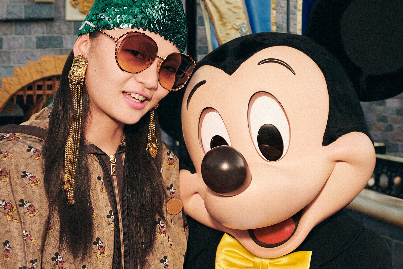 Gucci Mickey Mouse Chinese New Year Collection Campaign Monogram Hoodie Sunglasses