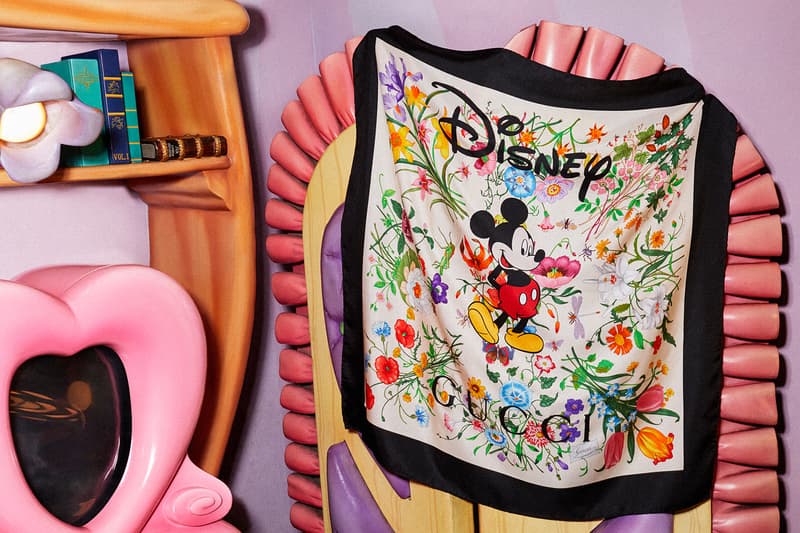 Gucci Mickey Mouse Chinese New Year Collection Campaign Scarf Silk