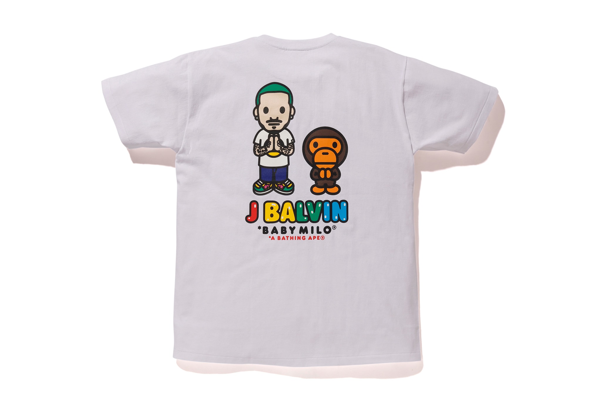 a bathing ape bape collection j balvin collaboration capsule t-shirts hoodies apparel colorful miami exclusive baby milo