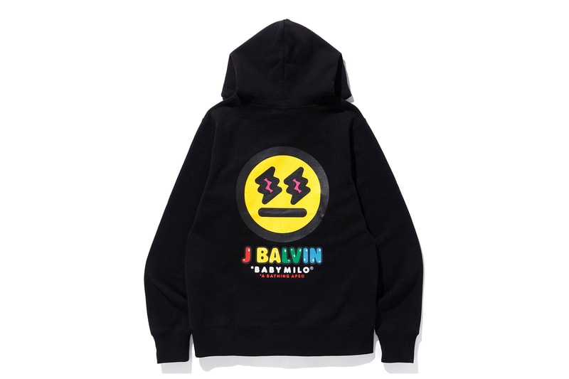 a bathing ape bape collection j balvin collaboration capsule t-shirts hoodies apparel colorful miami exclusive baby milo