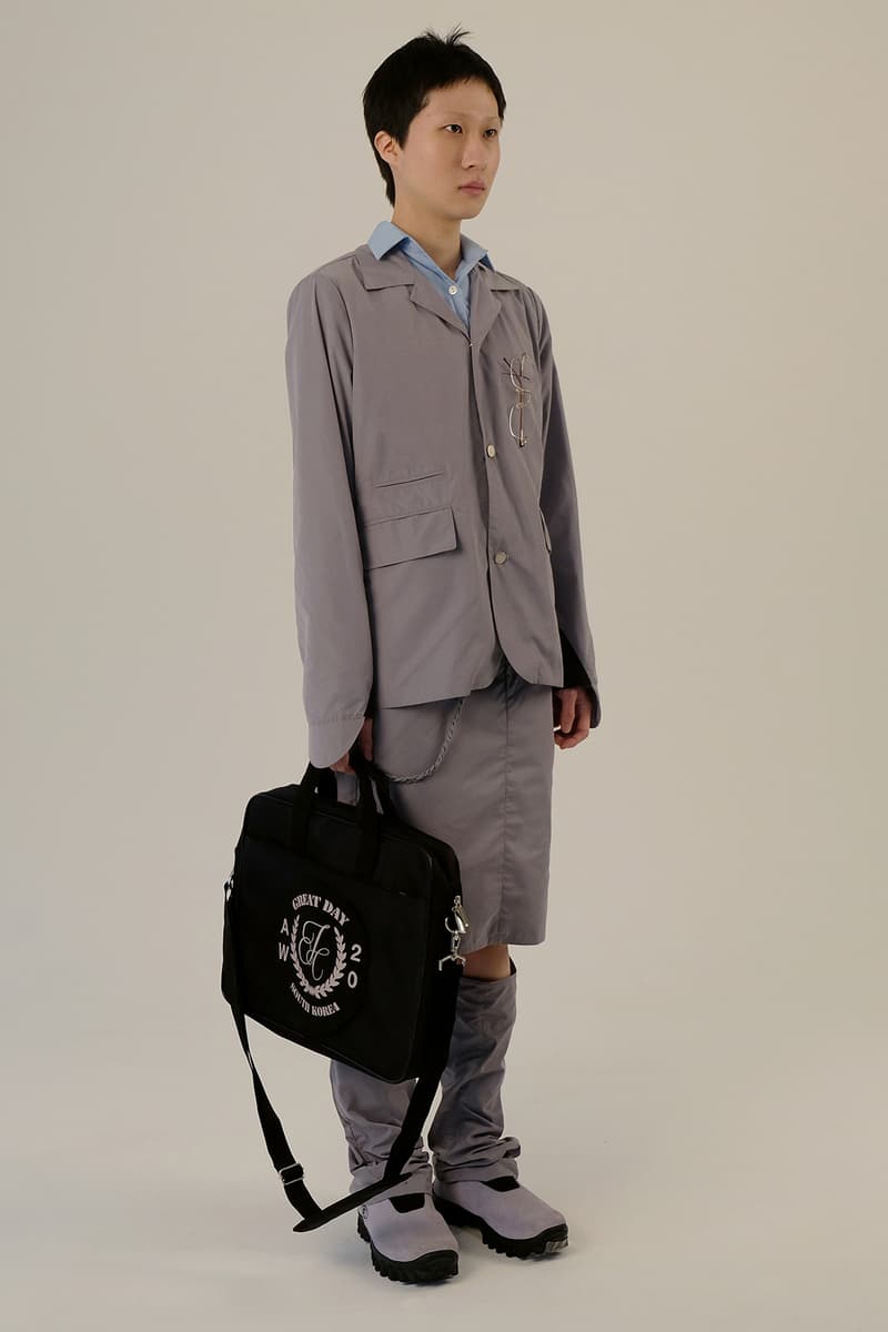 jichoi fall winter collection lookbook korean streetwear track jackets wrap skirts
