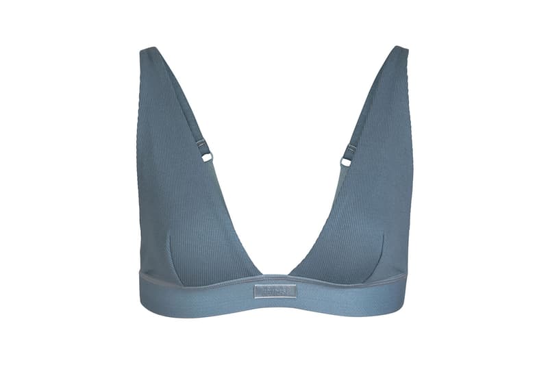 Kim Kardashian SKIMS Cotton Collection Plunge Bra Kyanite
