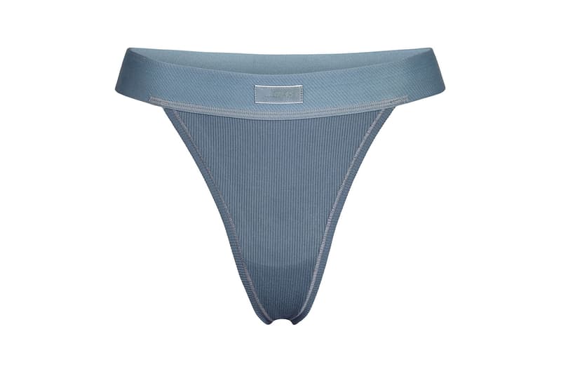 Kim Kardashian SKIMS Cotton Collection Rib Thong Kyanite
