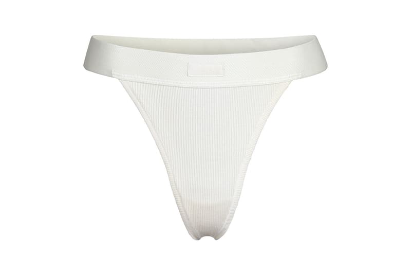 Kim Kardashian SKIMS Cotton Collection Rib Thong Bone