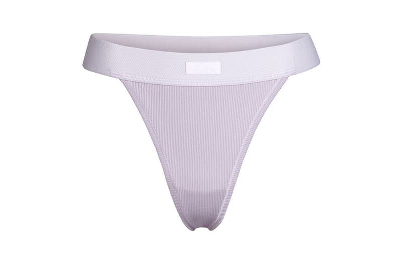 Kim Kardashian SKIMS Cotton Collection Rib Thong Iris Mica