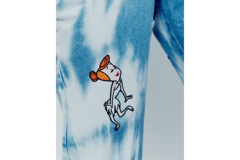 lazy oaf the flintstones collaboration cartoon network sweaters bomber jackets sweaters pants sneakers converse orange black jeans denim