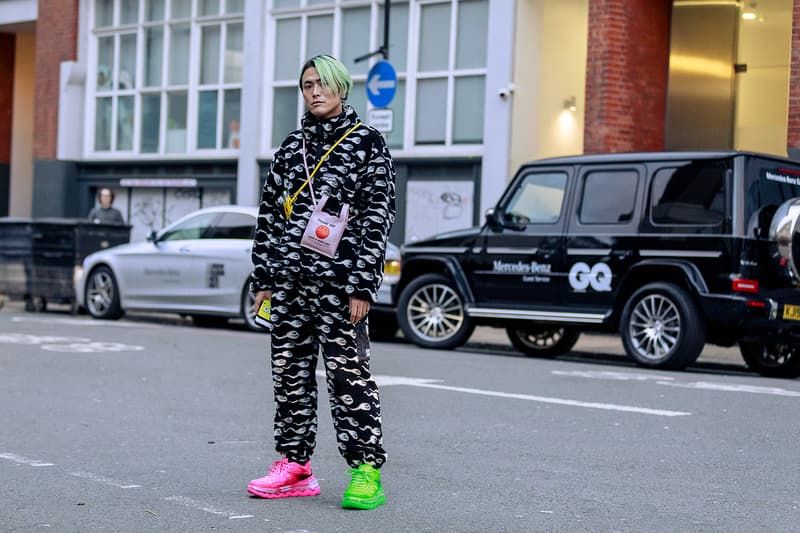 London Fashion Week Men's Fall/Winter 2020 Street Style Ashley Williams Sperm Print