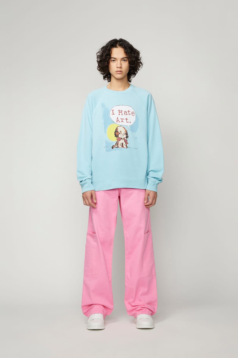 harry styles pink crewneck