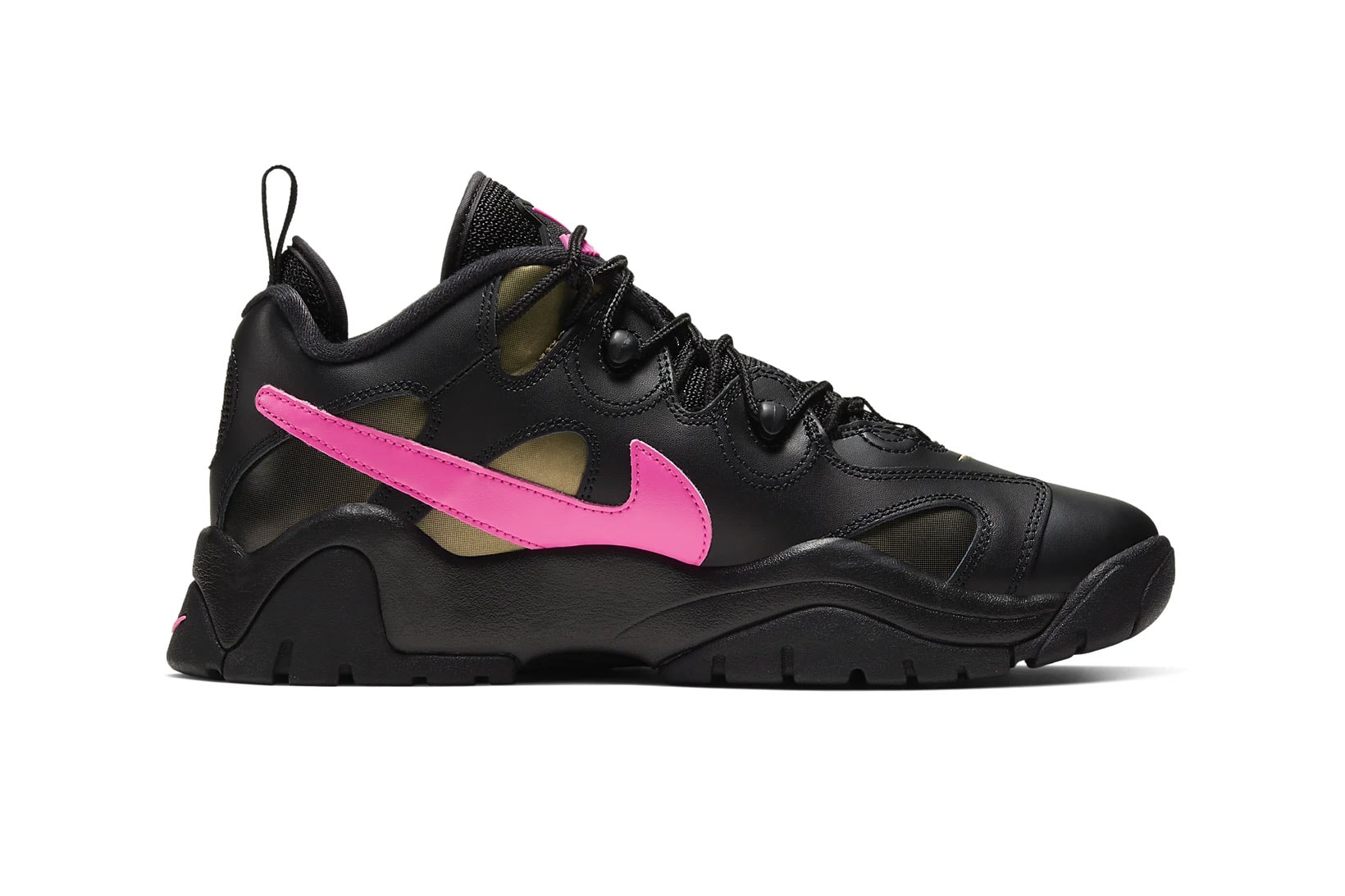 nike air barrage low black pink blast super bowl football womens sneakers release