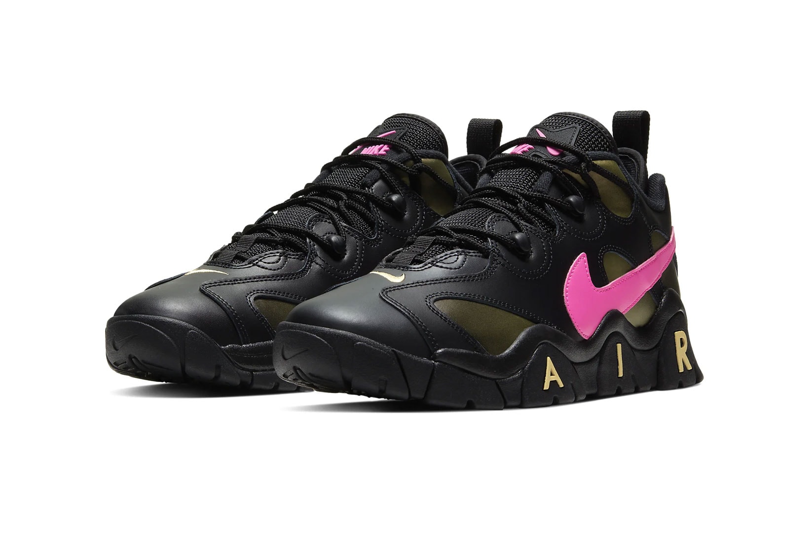 nike air barrage low black pink blast womens sneakers release