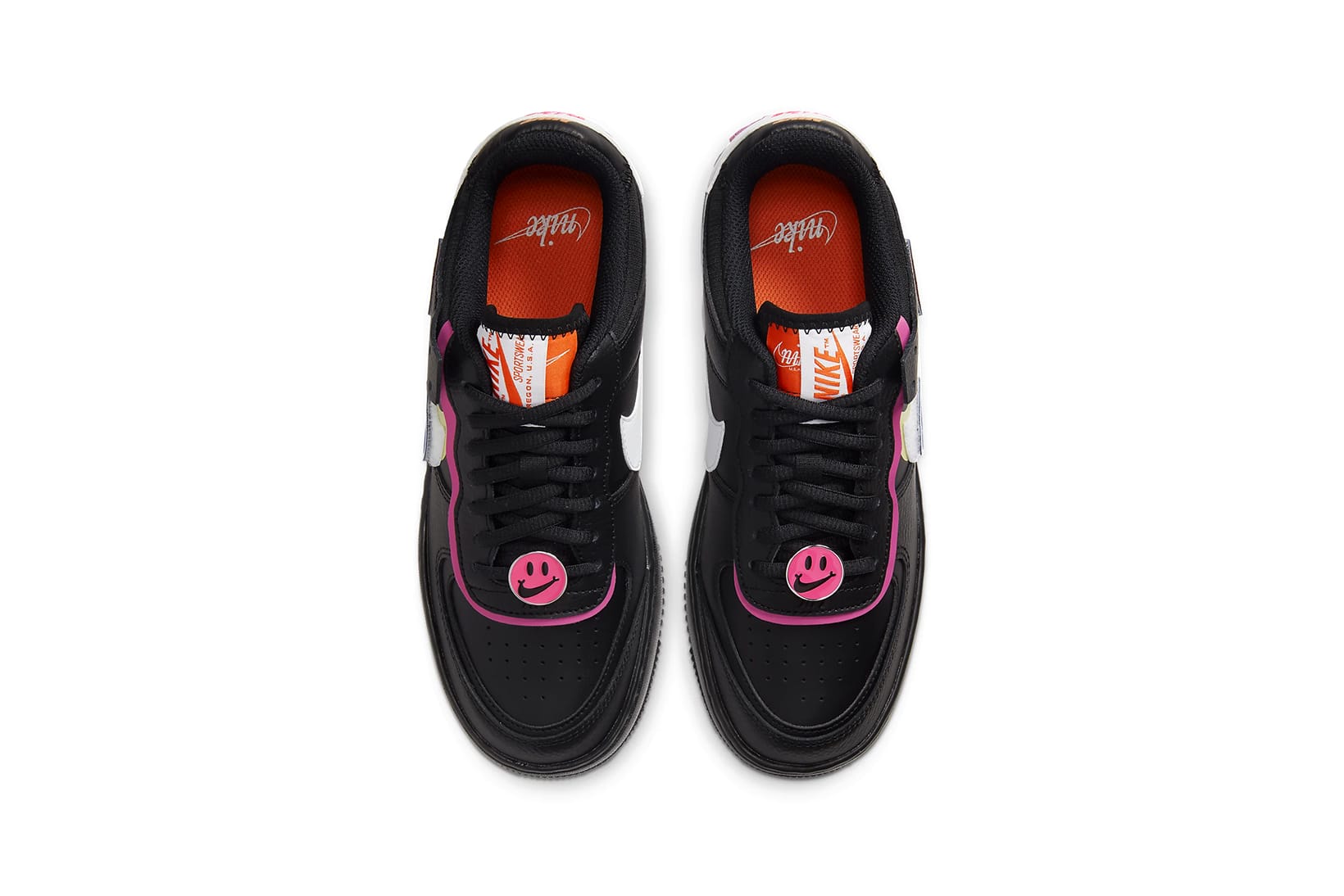 nike air force 1 shadow removable patches black pink