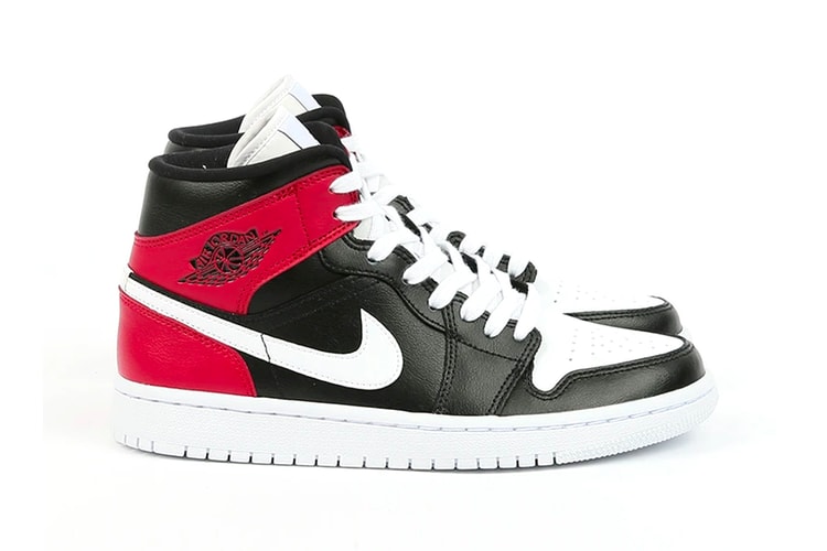 The Air Jordan 1 Mid Releases in a Deep "Black/Noble Red/White"