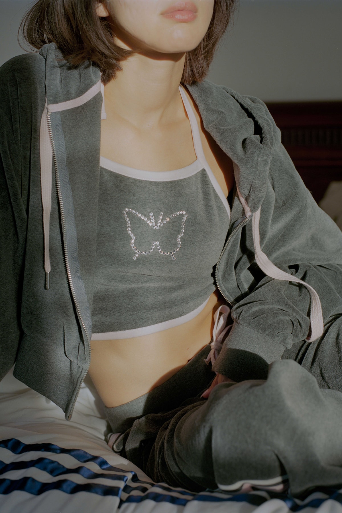 Sandy Liang x Vans Collection Collaboration Campaign Halter Top Butterfly Grey