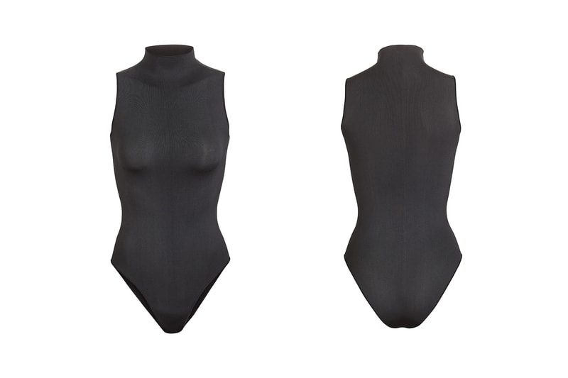 SKIMS Black Essential Mock Neck Long Sleeve Bodysuit - Complete Price