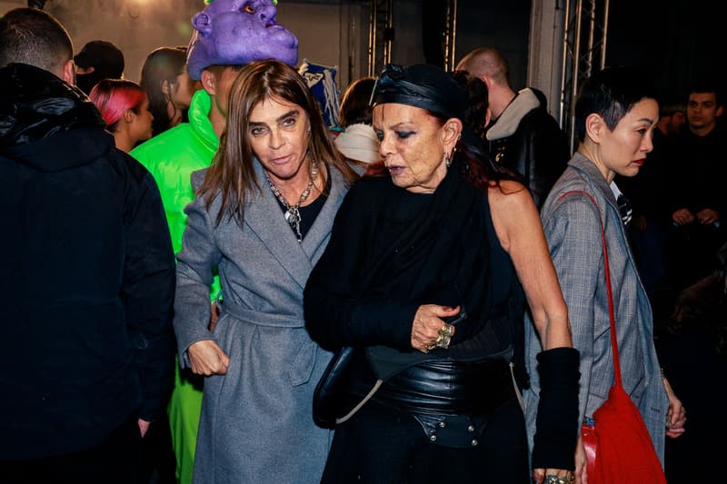 vetements fall winter paris fashion week mens front row michele lamy carine roitfeld guram gvasalia