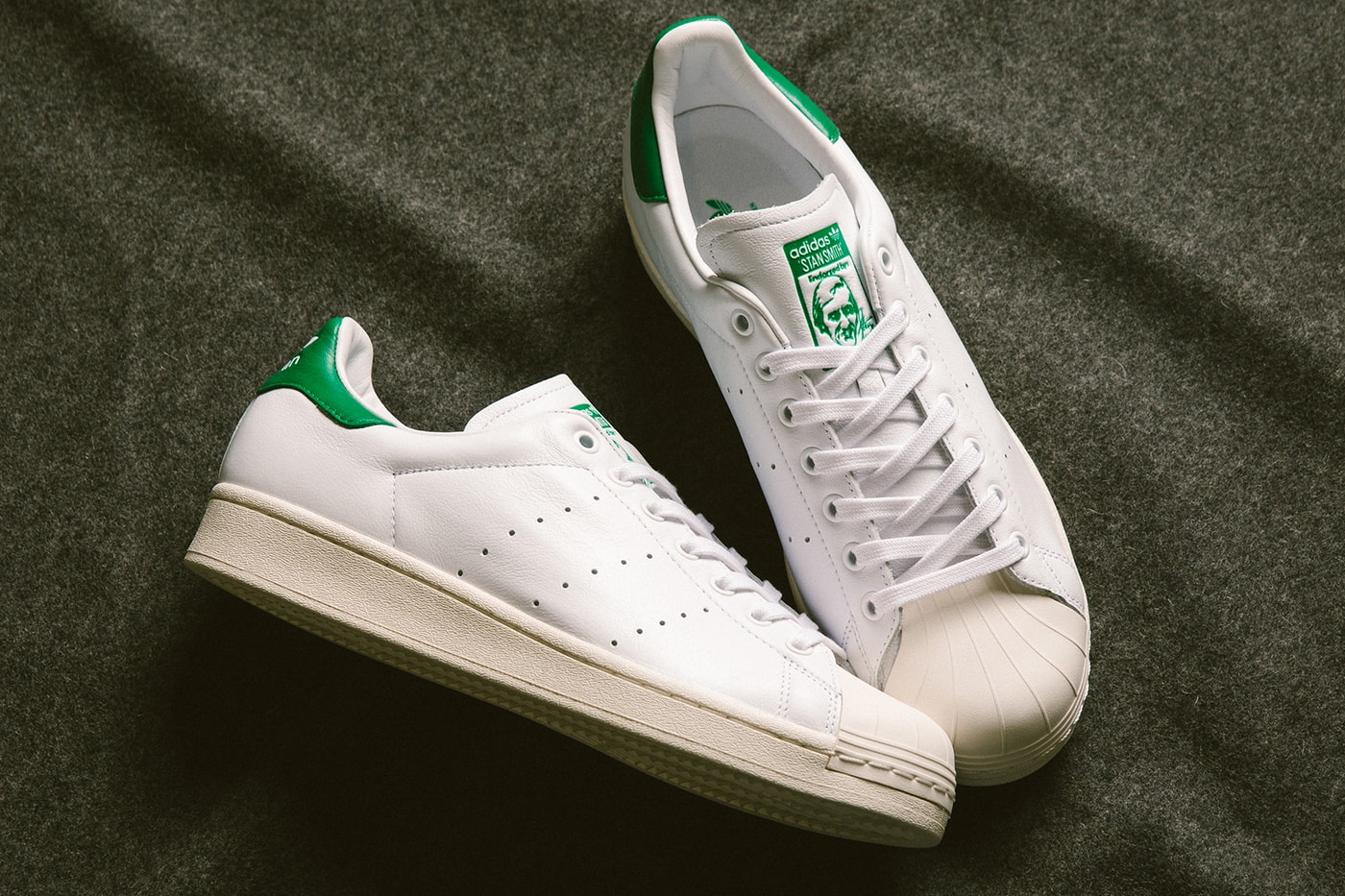 adidas superstan sneakers stan smith superstar white green