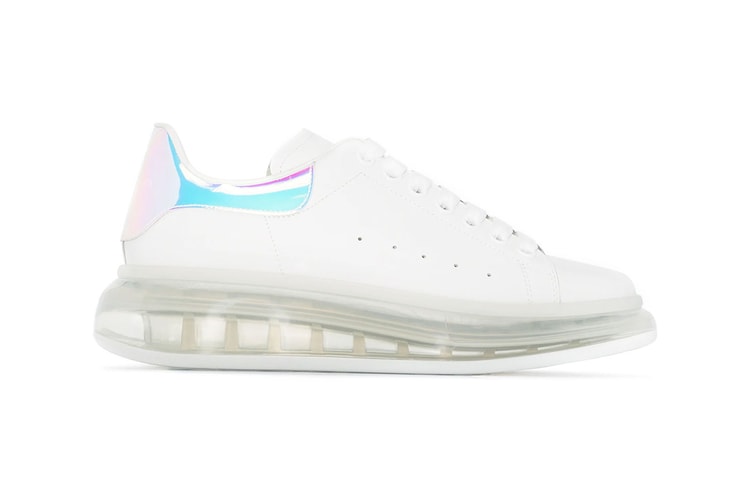 Shine Bright in Alexander McQueen's Iridescent Oversized Sneakers