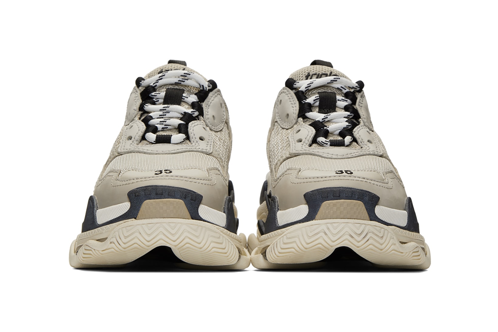 balenciaga triple s chunky sneakers beige brown black shoes footwear sneakerhead