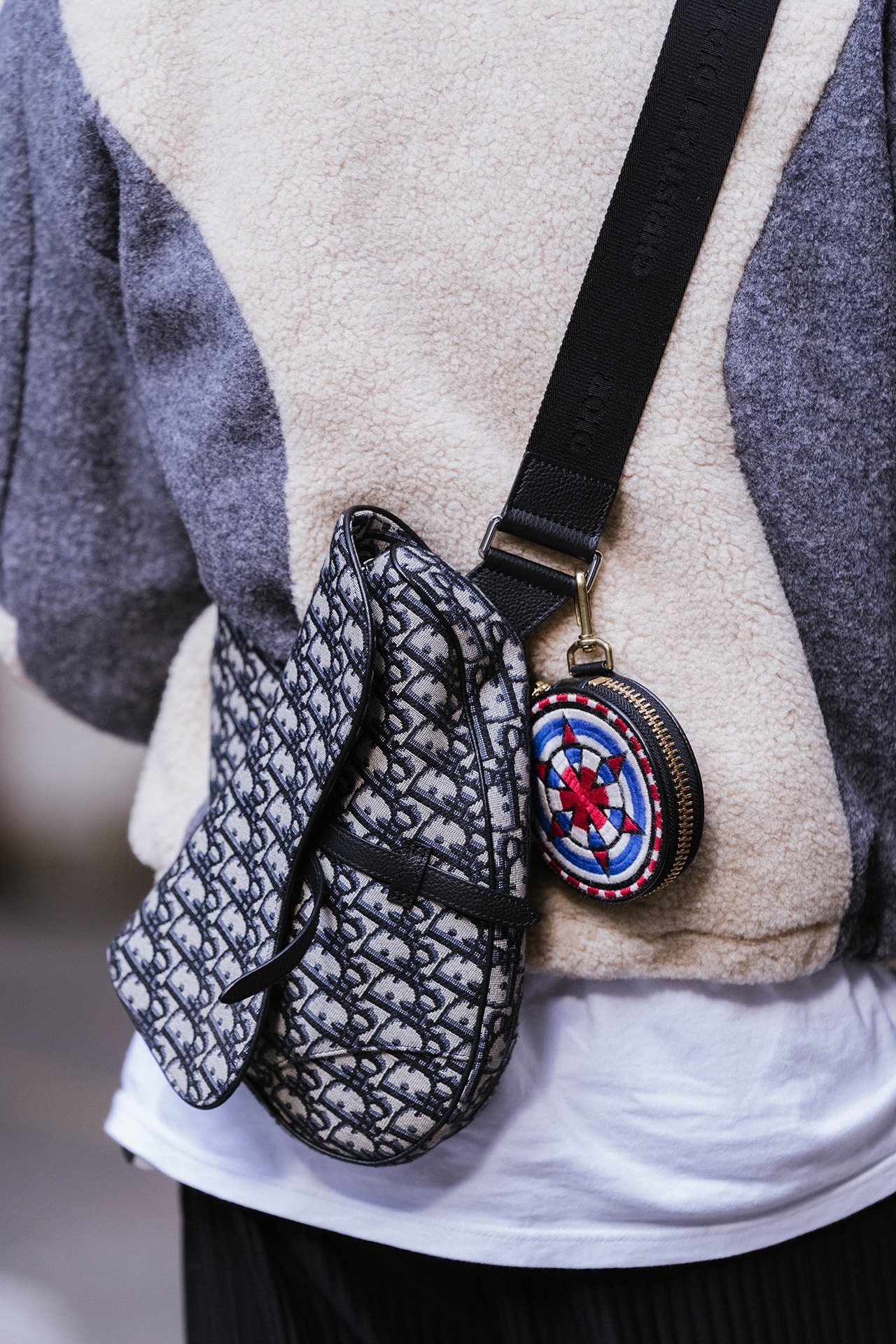 Dior Men Oblique Saddle Bag New York Fashion Week Street Style Fall Winter 2020