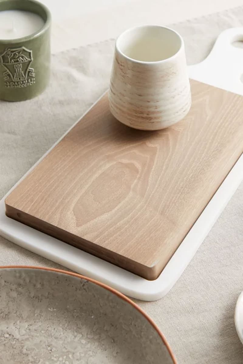 best designer homeware kitchen wood marble cutting board brunello cucinelli