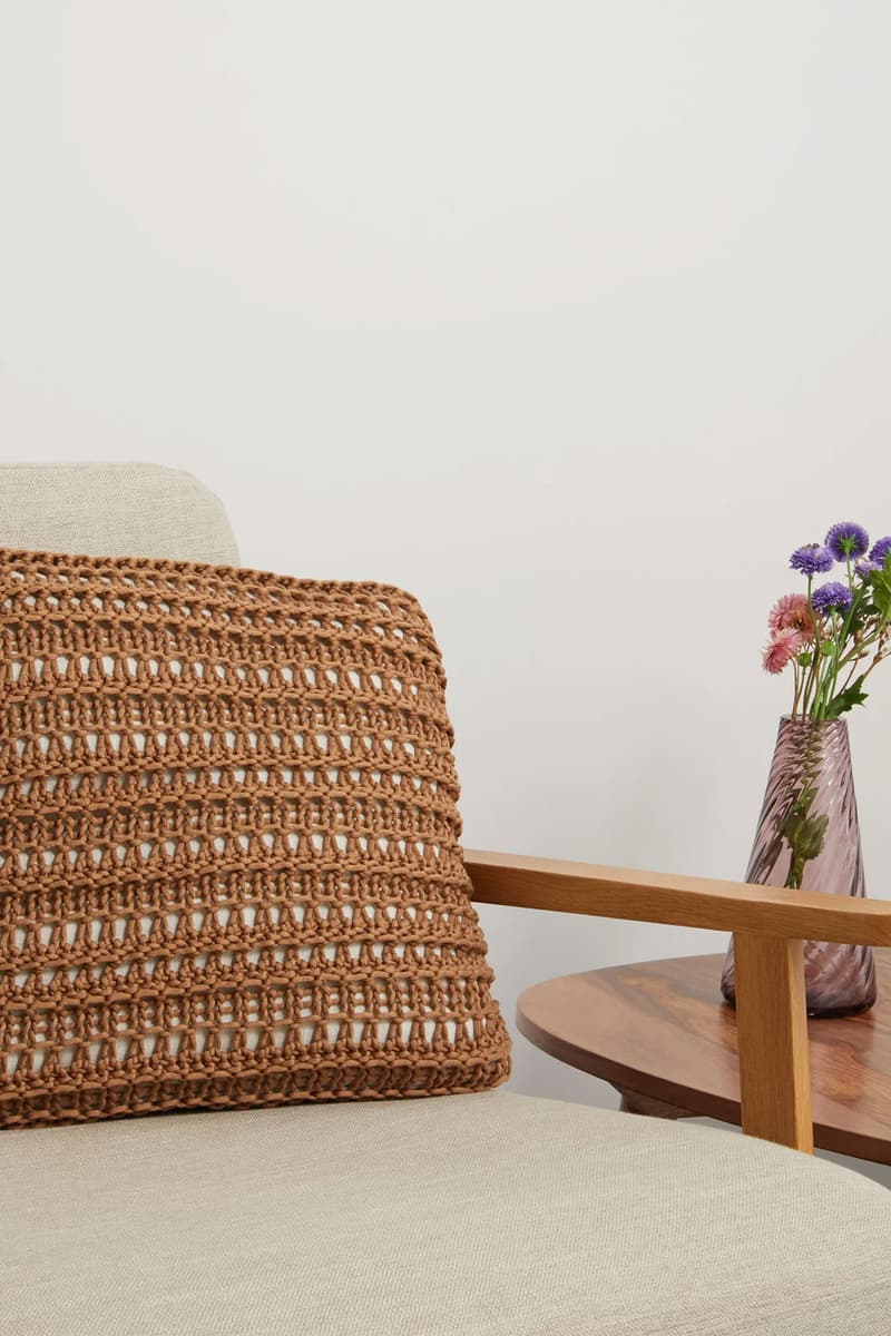 best designer homeware brunello cucinelli cushion wool knit weave