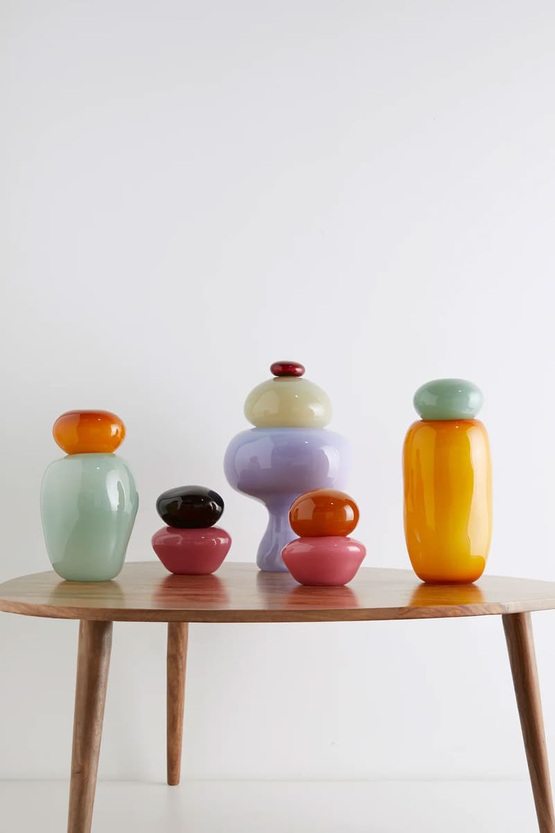 best designer homeware helle mardhal vases glass jars pink candy