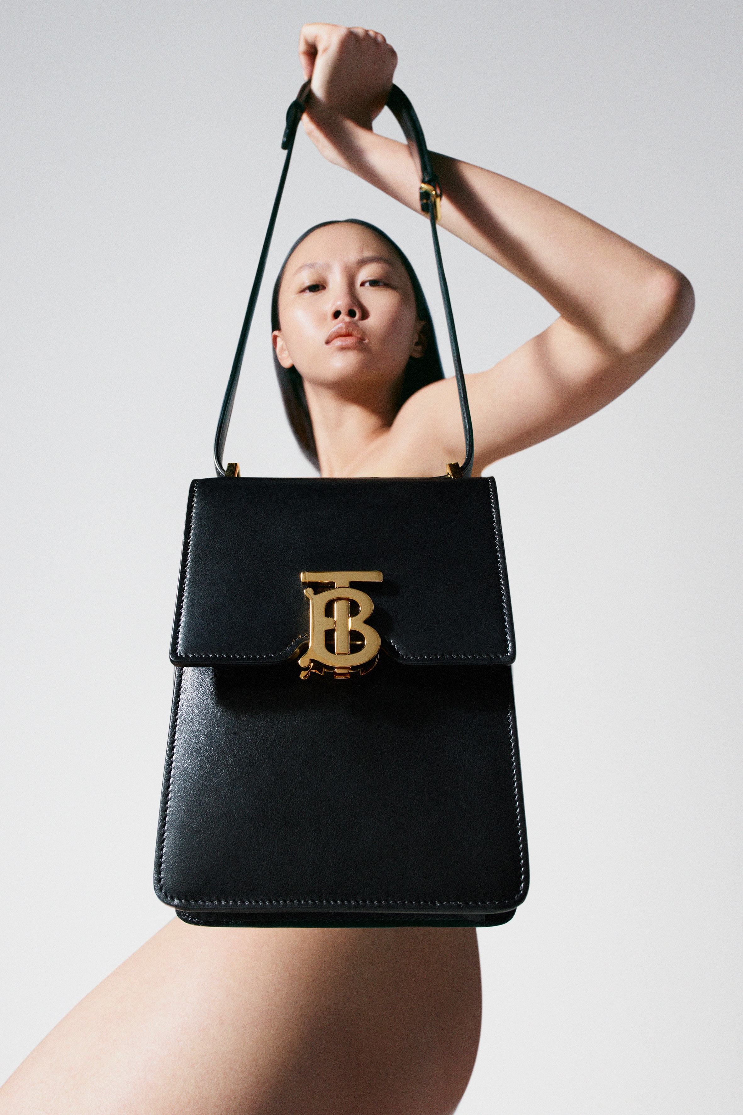 Burberry B Series Black Leather Logo Bag Drop Release Campaign 