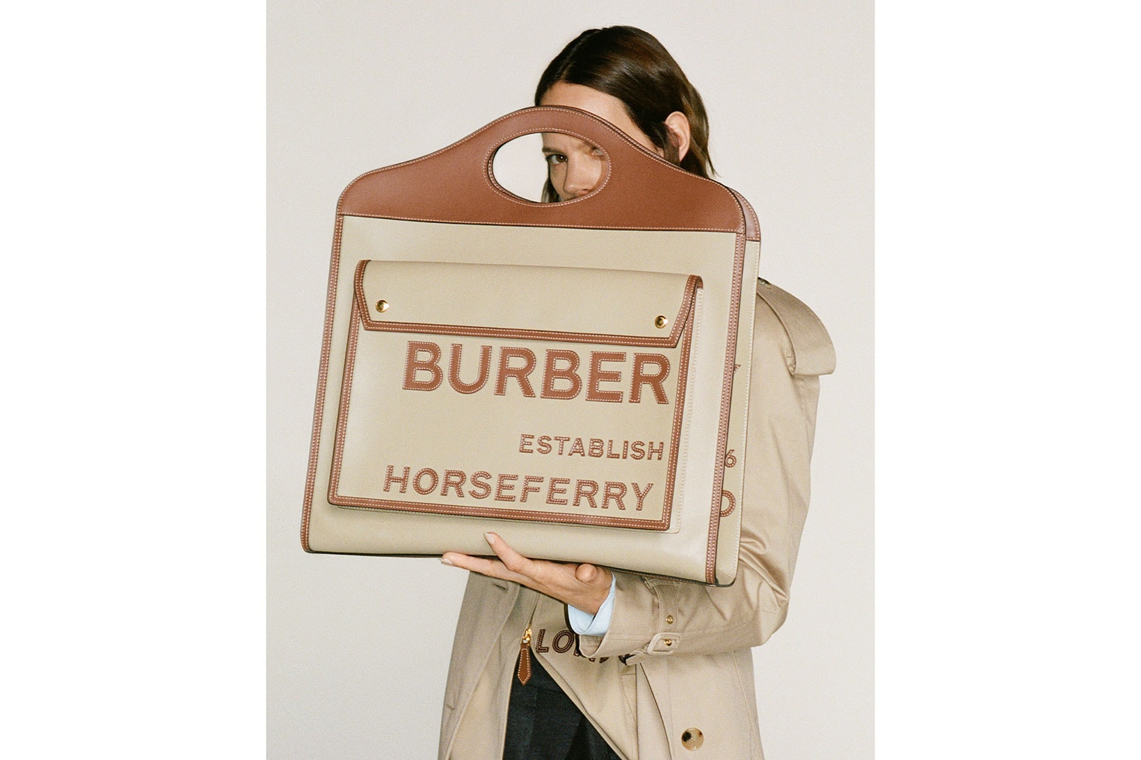 burberry canvas bags pocket peggy bucket anne crossbody spring summer designer purses riccardo tisci