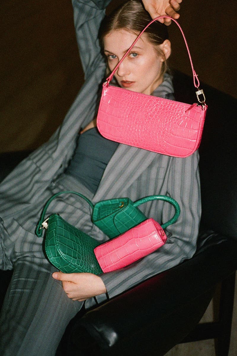 by far hbxwm collaboration rachel mini bags hot pink emerald green handbags