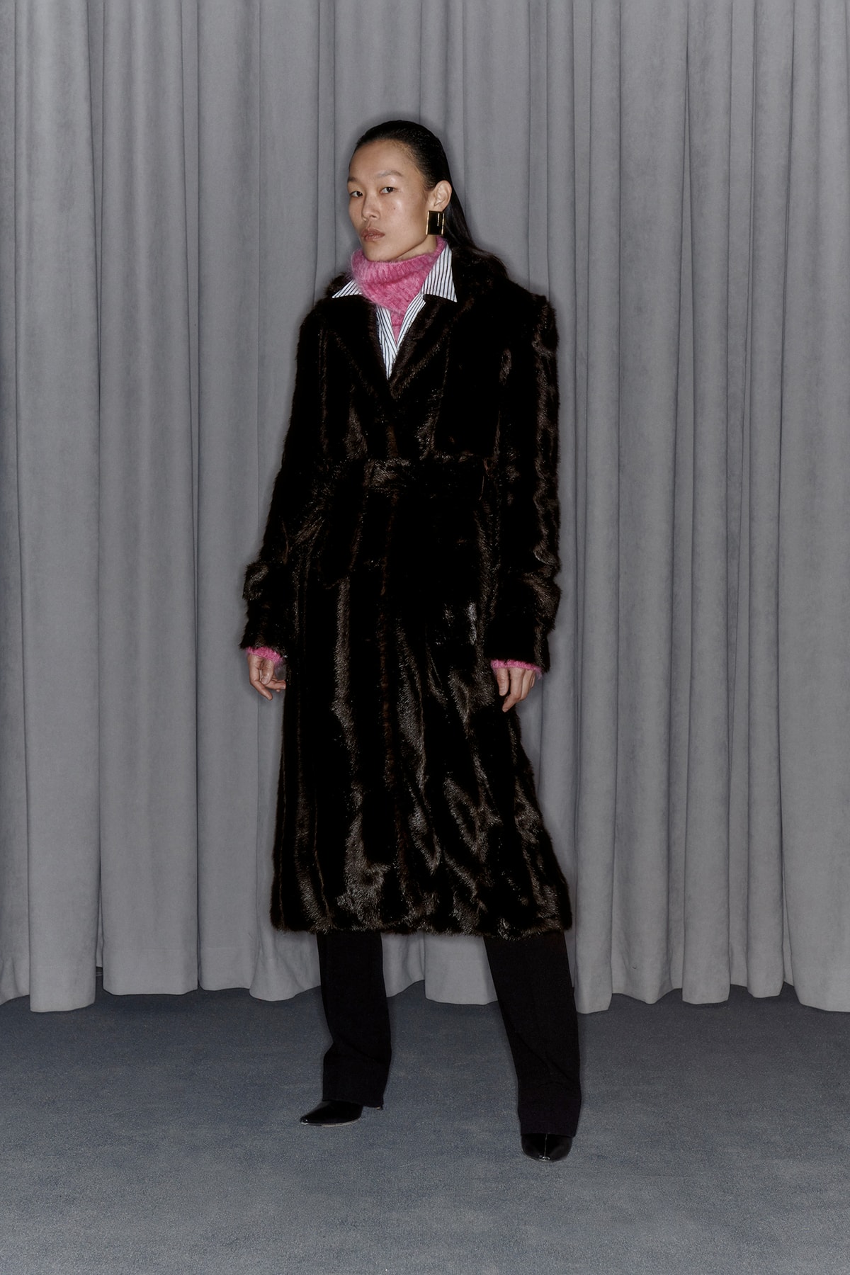 Commission Fall/Winter 2020 Collection Lookbook Faux Fur Coat