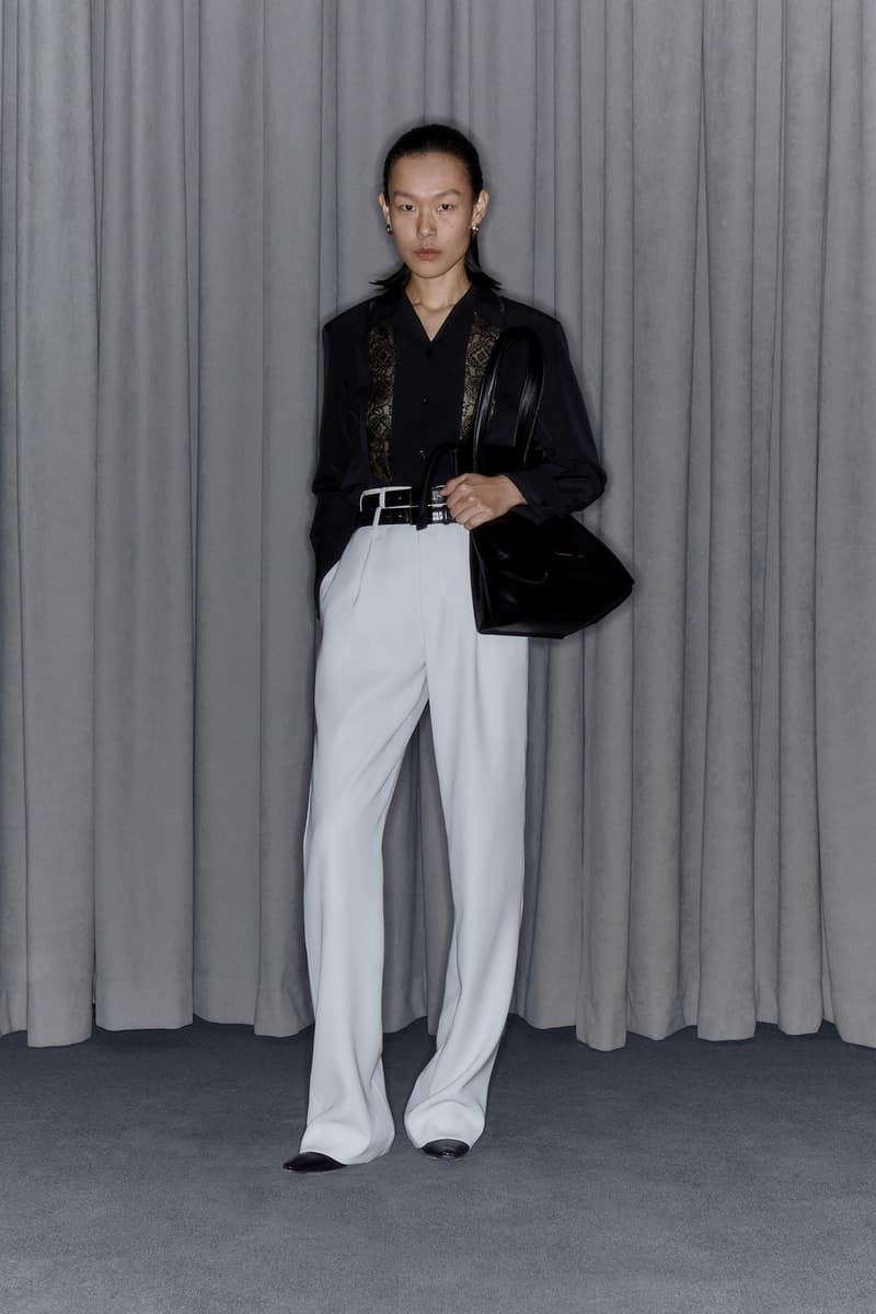 Commission Fall/Winter 2020 Collection Lookbook Lace Button Down Trousers White