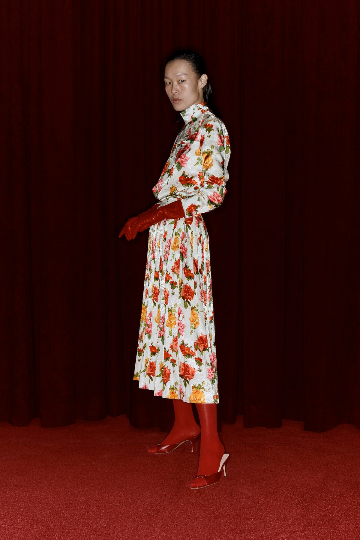 Commission Fall/Winter 2020 Collection Lookbook Floral Dress