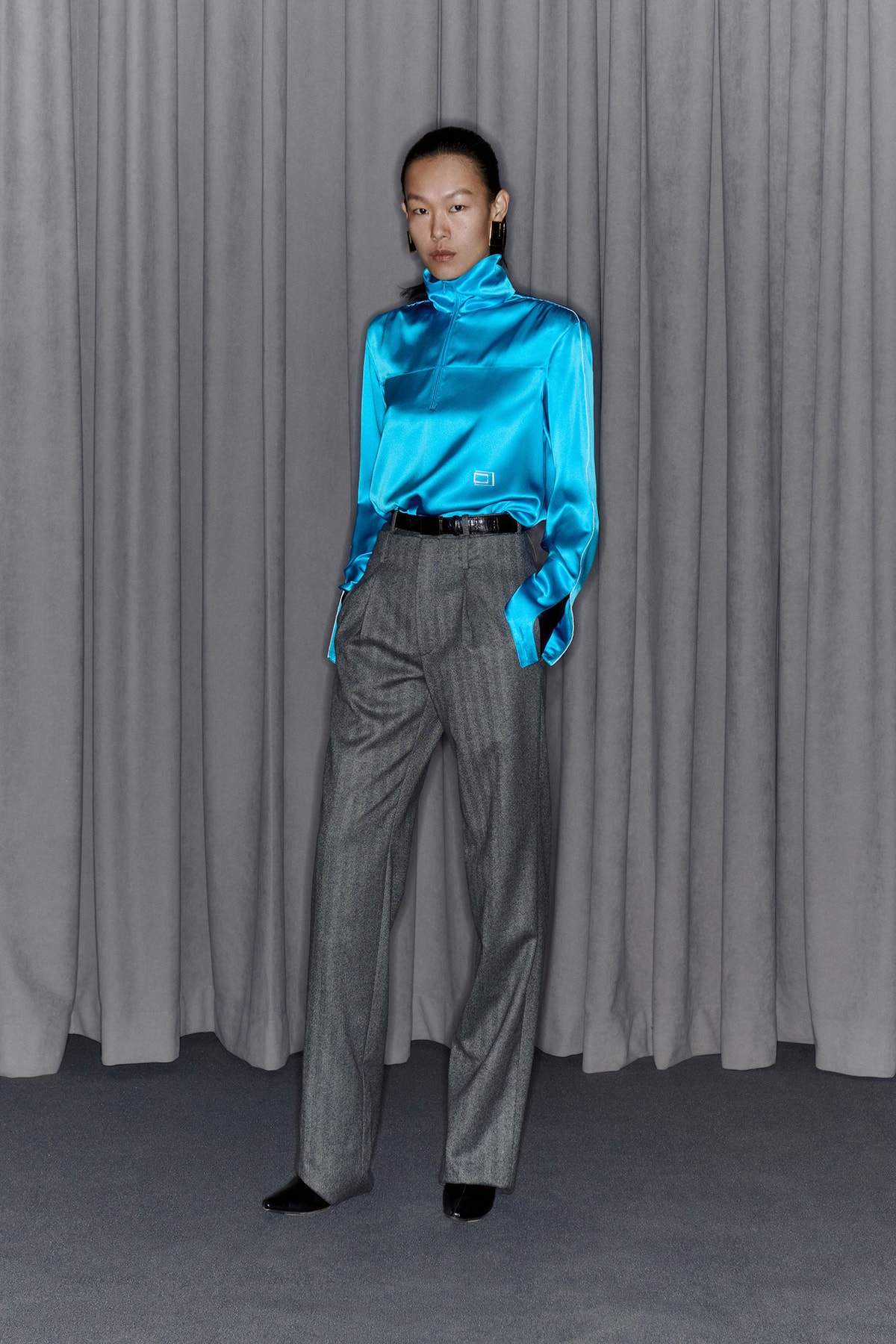 Commission Fall/Winter 2020 Collection Lookbook Silk Top Blue