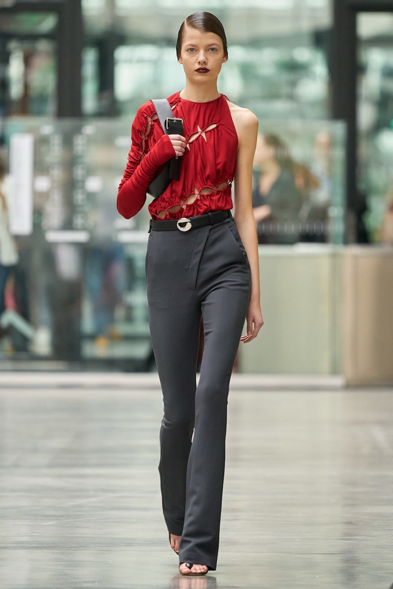 coperni sebastien meyer arnaud vaillant paris fashion week fall winter collection red top grey pants