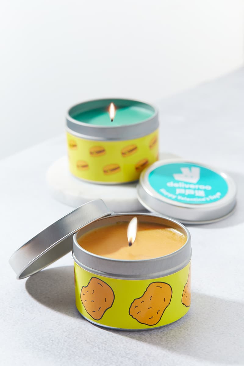 deliveroo hong kong comfort food scented candles burgers chicken nuggets noodles bacon peanut butter valentines day