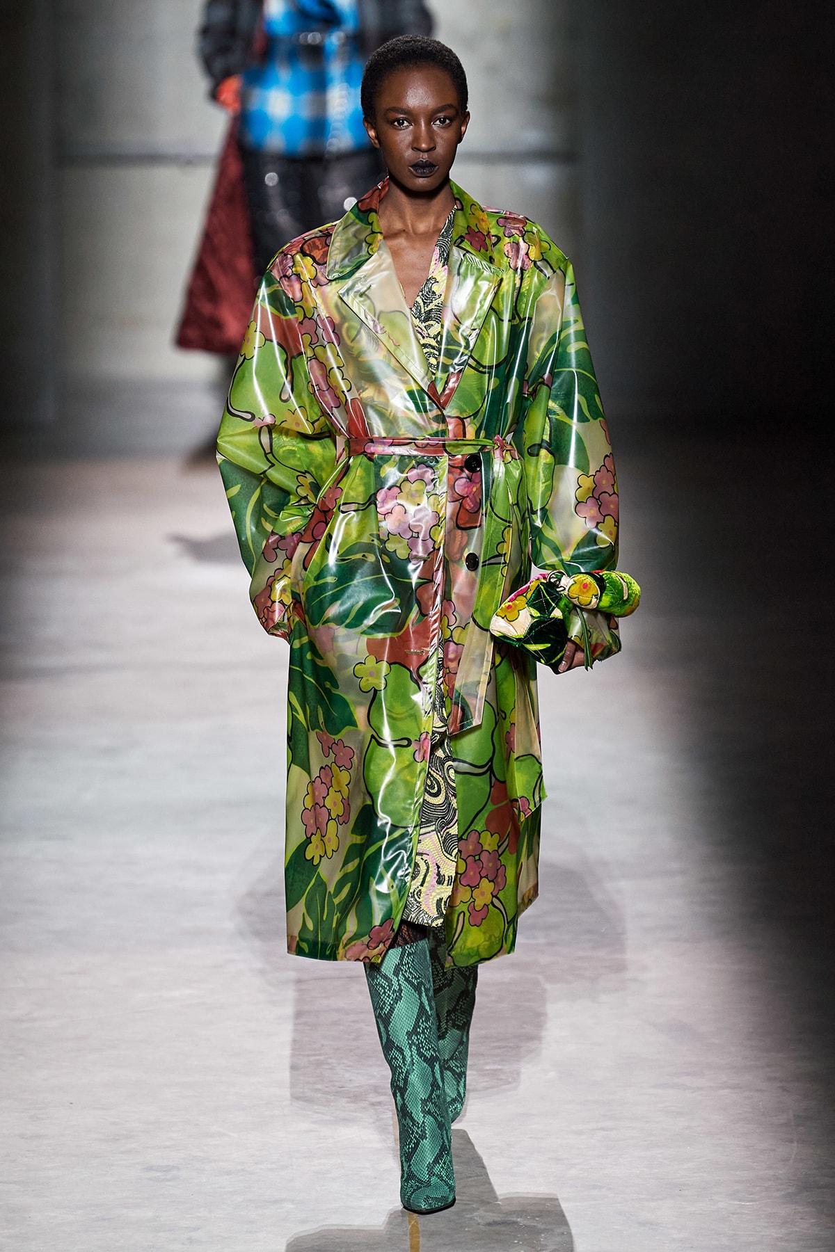Dries Van Noten Fall/Winter 2020 Collection Runway Show Floral Trench Coat Green