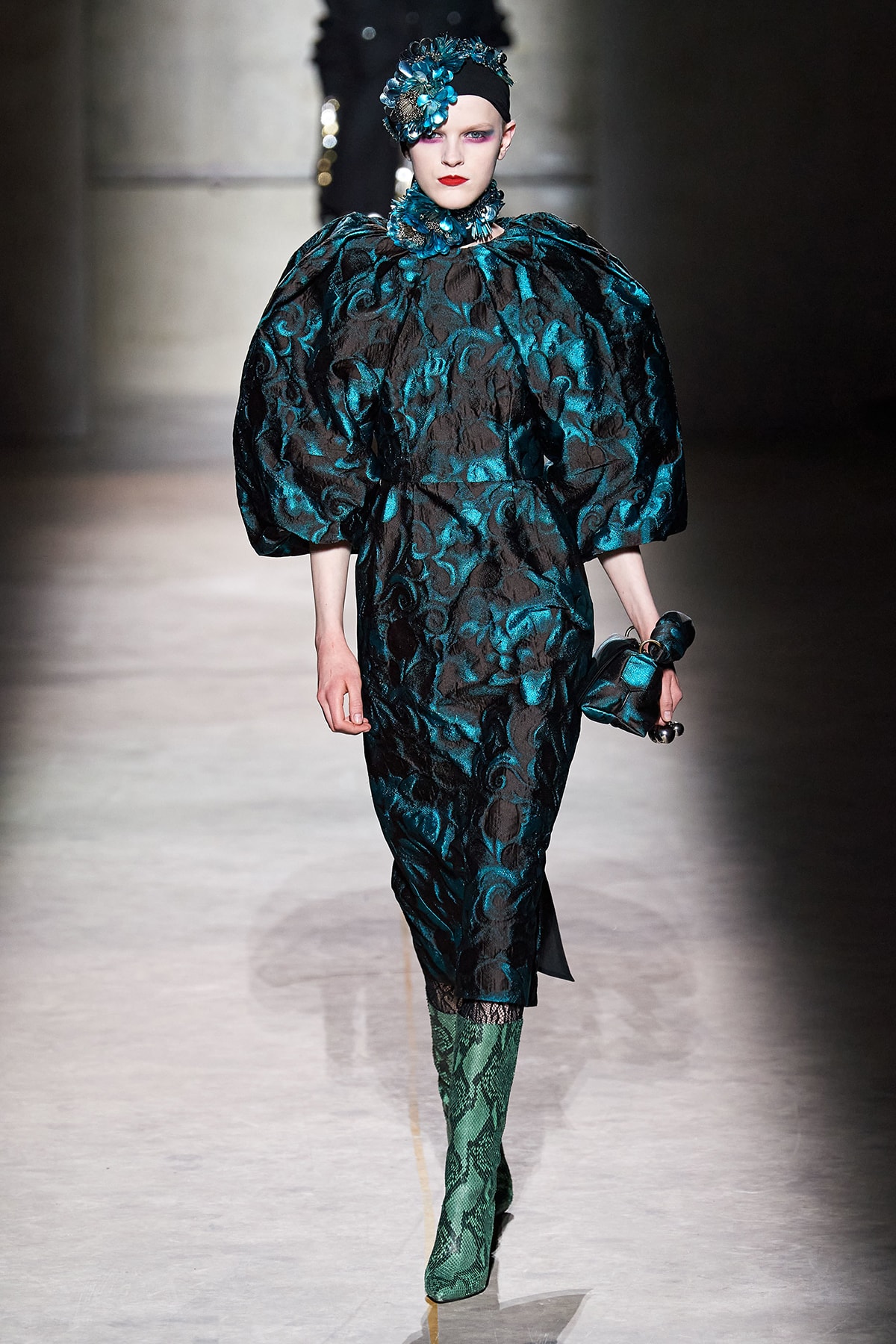 Dries Van Noten Fall/Winter 2020 Collection Runway Show Brocade Dress