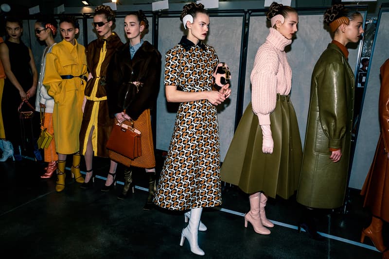 Fendi Fall Winter 2020 FW20 Silvia Venturini Milan Fashion Week Runway Show Backstage Models Cara Taylor Dress