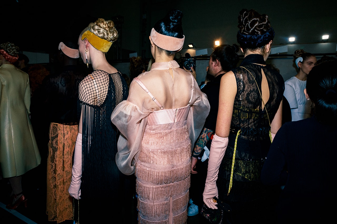 Fendi Fall Winter 2020 FW20 Silvia Venturini Milan Fashion Week Runway Show Backstage Models Pink Headband