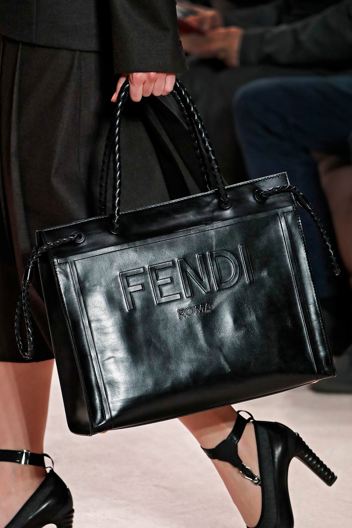 Fendi Fall/Winter 2020 Collection Bags Accessories Tote Leather Black